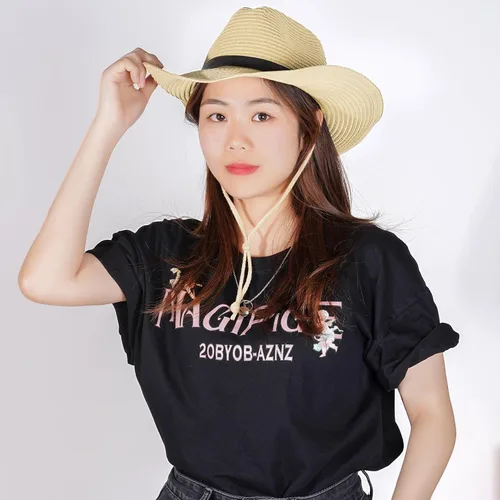 Miniatura 4 de Sombreros de vaquero de paja unisex para mujeres y hombres, sombrero de vaquero de playa occidental, sombrero de ala ancha para playa, Halloween