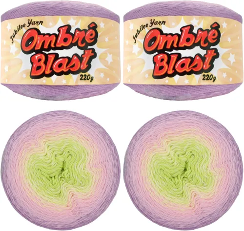 Miniatura 11 de JubileeYarn Hilo Ombré Blast - 220g/pastel Algodón Peso Bebé - Cripta de Hielo - 1 Pastel 119 Cripta de hielo