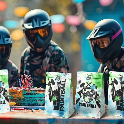 Miniatura 6 de Bolsas de paintball para fiesta, bolsas de paintball, regalos de fiesta de paintball para niños, suministros de fiesta de cumpleaños