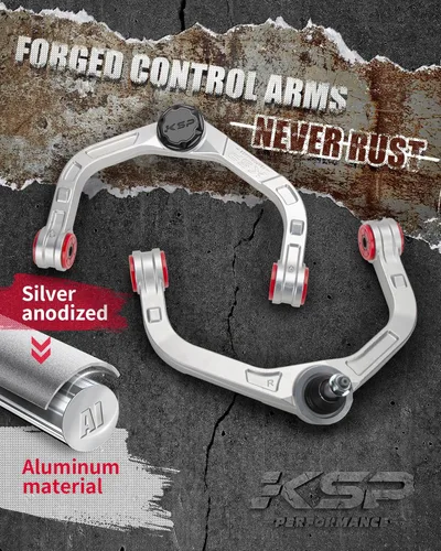 Miniatura 5 de KSP Ram 1500 - Brazos de control superiores forjados de 2-4 pulgadas, brazo de control superior forjado de aluminio ajustable UCA para Dodge Ram