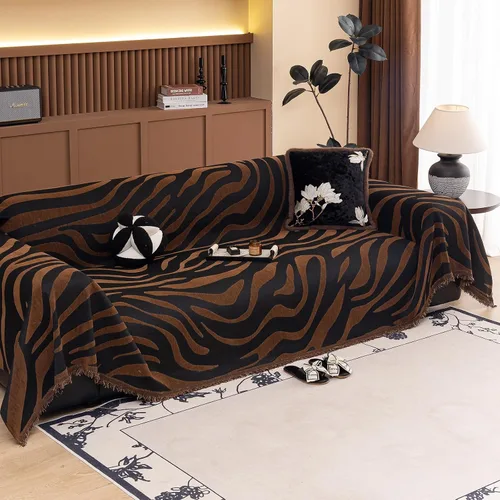 ROOMLIFE Funda de sofá con estampado de leopardo para sofá de 3 plazas, lavable, protector de muebles para perros, funda de sofá suave y