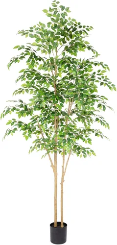 Miniatura 11 de Nafresh Árbol de ficus artificial alto resistente a los rayos UV, árbol de ficus sintético de 5 pies (60 pulgadas) con hojas realistas suaves