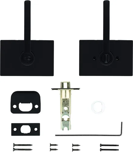 Miniatura 5 de Kwikset Halifax Entry Door Handle with Lock and Key, Secure Keyed Reversible Lever Exterior, Matte Black, Pick Resistant Smartkey Rekey Security and