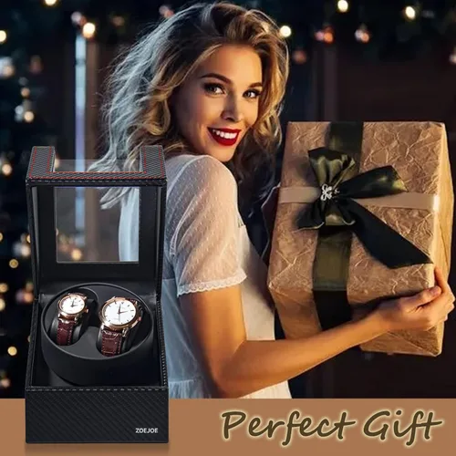 Miniatura 7 de Enrolladores automáticos de reloj para relojes automáticos, caja de bobinadora de reloj doble para hombres y mujeres, caja de almacenamiento