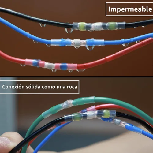 Miniatura 6 de 350 piezas de kit de conectores de alambre de sellado de soldadura, conectores de tope termorretráctiles, cableado impermeable marino, terminales