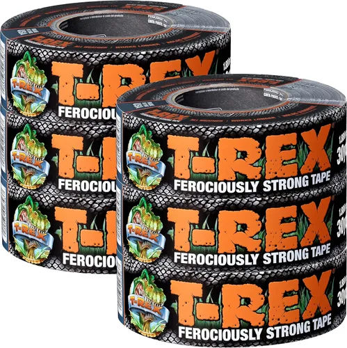 Cinta Adhesiva T-Rex de Servicio Pesado con Respaldo Resistente a los Rayos UV e Impermeable para Reparaciones Ferozmente Fuertes, 1.88" x 30 Gris