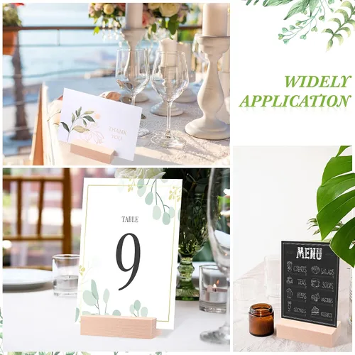 Miniatura 7 de 12 soportes de madera para colocar lugares de madera para letreros de mesa, soporte para tarjetas de identificación para decoración de eventos