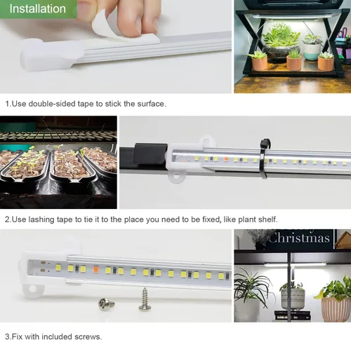 Miniatura 6 de Wiaxulay Luces de cultivo para plantas de interior de espectro completo, 120 luces LED de cultivo de plantas con temporizador de encendido/apagado