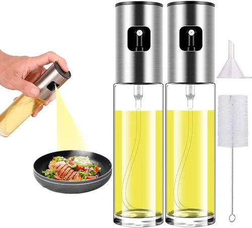 Miniatura 10 de Pulverizador de aceite de oliva para cocinar, rociador para freidora de aire, vinagre de canola, aceite vegetal, mini botella portátil, utensilios