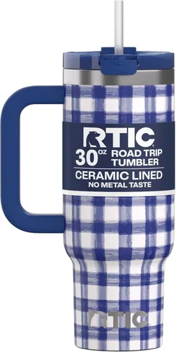 Miniatura 33 de RTIC Vaso Tumbler de Viaje por Carretera de 30 oz con Doble Pared Revestido de Cerámica Aislado Taza Portátil de Café de Viaje de Acero Inoxidable