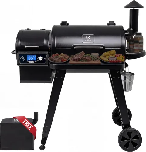 Z GRILLS Parrilla de pellets de madera 2026 y ahumador con controlador PID V3.0, 459 pies cuadrados en área de cocina, sonda de carne, estante