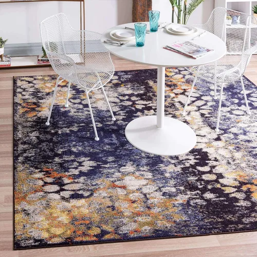 Miniatura 16 de Unique Loom Vita Collection - Alfombra tradicional saturada de medallones florales saturados sobre teñidos, 2 pies 2 pulgadas x 3 pies, azul Azul