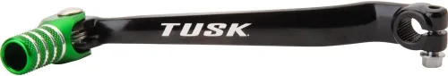 Tusk Palanca de cambios plegable, punta negra/verde, compatible con Kawasaki KLX300 2021-2025/KLX300R 2020-2025
