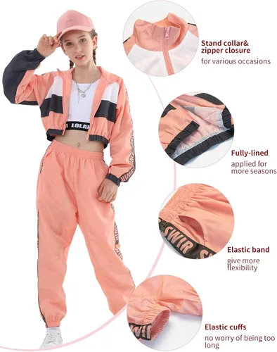 Miniatura 4 de Conjunto de ropa de baile para niñas, disfraz moderno de jazz de hip hop, conjunto de ropa de baile para niñas
