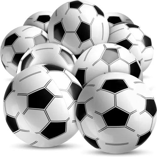 Bedwina Pelotas de fútbol inflables (paquete de 12) de 16 pulgadas, pelotas de playa a granel para juguetes de playa y fútbol, decoraciones de