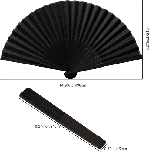 Miniatura 2 de Ventiladores personalizados de mano personalizados, ventilador plegable de mano, ventilador chino de tela oriental para graduación de baile