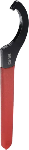 Miniatura 4 de uxcell Llave inglesa de gancho C portabrocas para tuerca redonda de 2.165-2.441 in, con mango antideslizante rojo