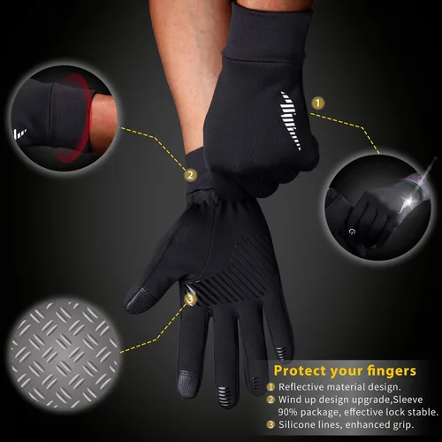 Miniatura 3 de SIMARI - Guantes de invierno para hombres y mujeres para pantalla táctil guantes de invierno guantes de trabajo para correr conducir montar