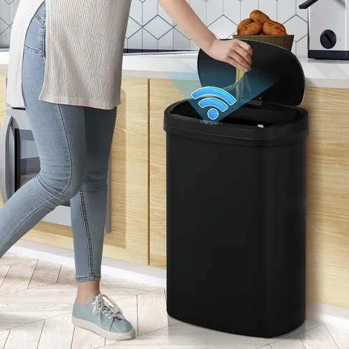 Miniatura 2 de Basurero automático de cocina de 13 galones con tapa, diseño sin contacto y silencioso con control de olores, para cocina dormitorio oficina