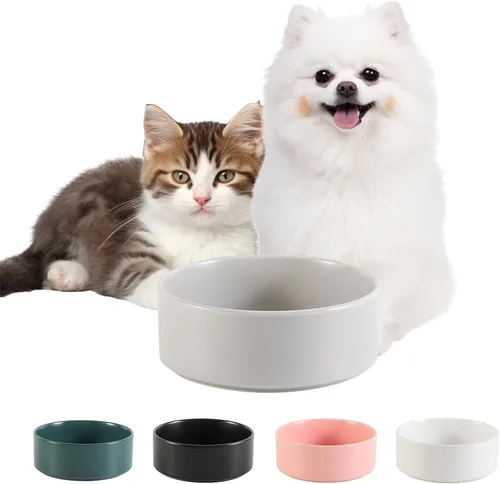 Miniatura 32 de Cuenco de cerámica para perros para comida y agua, cuenco comedero para mascotas para perros y gatos pequeños, plato de alimentación de cerámica