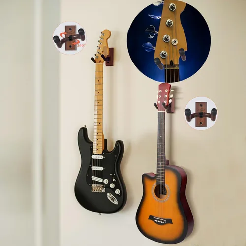 Miniatura 7 de SNIGJAT Soporte de Pared para Guitarra Paquete de 2, Gancho Colgador de Pared para Guitarra con Tornillos, Colgador de Montaje de Madera Dura