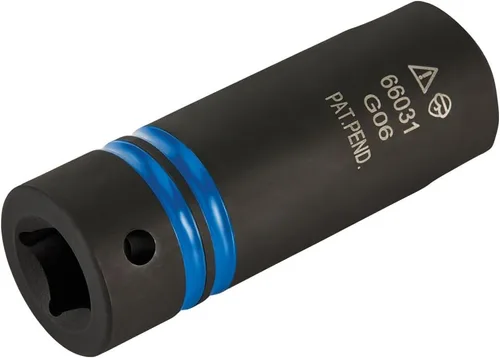 Miniatura 5 de Klein Tools 66031 - Enchufe de impacto ranurado 3 en 1, enchufes profundos de 12 puntos, carga de resorte coaxial, tamaños hexagonales de 3/4 y 9/16