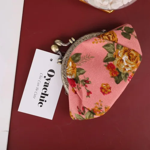 Miniatura 8 de Oyachic Printed Coin Purse Vintage Pouch Buckle Clutch Bags Kiss lock Change Purse Floral Clasp Wallets For Women