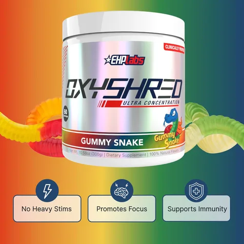 Miniatura 5 de EHP Labs OxyShred Polvo de Pre Entrenamiento - Polvo de Preentrenamiento con L Glutamina y Acetil L Carnitina, Bebida de Impulso de Energía
