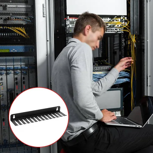Miniatura 2 de Sumnacon Colgador y organizador de cables montado en la pared, colgador de cables de 13 ranuras para cables, ancho de ranuras para cables de hierro