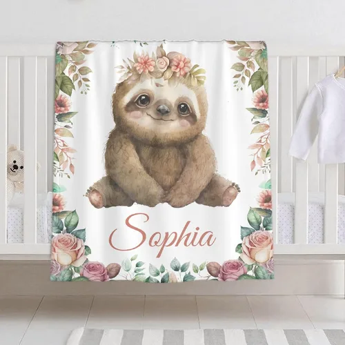 Miniatura 15 de Manta de bebé personalizada con nombre – Manta de león para niños pequeños, bebés, niños, ducha, recién nacidos – Cochecito de bebé, decoración