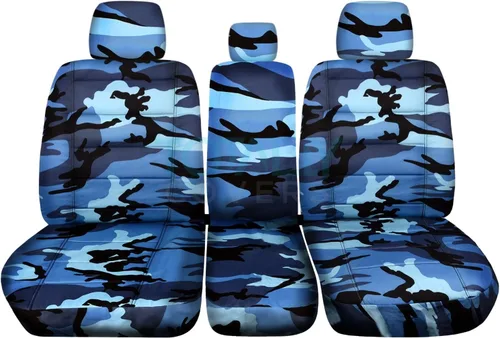 Miniatura 16 de Fundas de dos tonos para asiento de camionetas Ford F150 (butaca dividida 40/20/40 frontal) con consola o apoyabrazo, con o sin cinturones