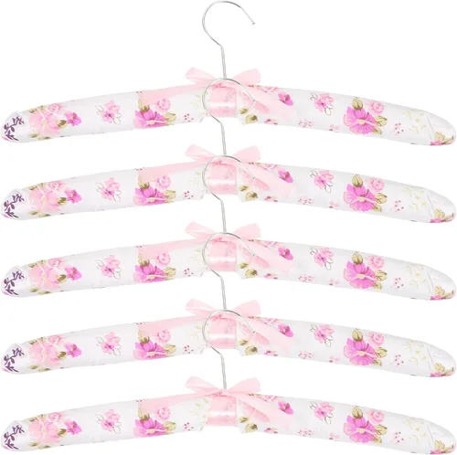 VILLCASE 5 perchas acolchadas antideslizantes con funda de esponja suave para suéteres, vestidos y trajes, diseño sin rastros para la organización