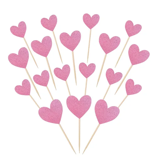 Miniatura 14 de 30 piezas de decoración para cupcakes con diseño de corazón con purpurina para cupcakes, despedida de soltera, boda, compromiso, decoración de Negro