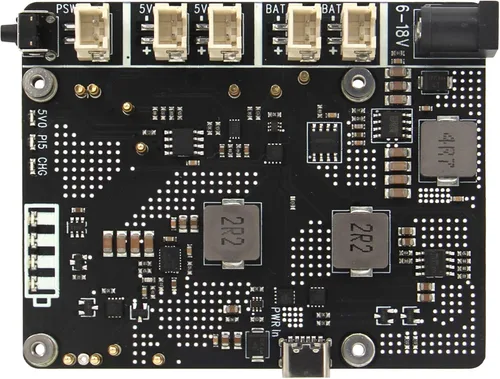 Geekworm X1203 5V UPS Placa de expansión para Raspberry Pi 5| Salida máxima de 5.1V 5A | Entrada ancha de 6-18 V | Encendido automático | Apagado