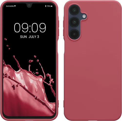 Miniatura 9 de kwmobile Funda compatible con Samsung Galaxy A23 4G / 5G - Funda de silicona TPU metálica suave y delgada - Rojo oscuro metálico