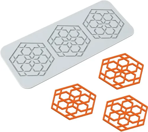 Miniatura 8 de TUKE Moldes de silicona con hojas 3D, para pastel de flores, fondant, hojas de abeja, moldes de pastelería, molde de encaje hueco de chocolate