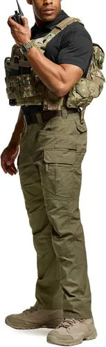Miniatura 199 de CQR – Pantalones tácticos elásticos tipo cargo para hombre, resistentes al agua, de tela ripstop (antidesgarros), ligeros, ideales para uso diario