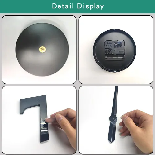 Miniatura 8 de Reloj de pared grande de bricolaje, espejo 3D, moderno, digital, de pared, decorativo, para el hogar, sala de estar, dormitorio, oficina, decoración