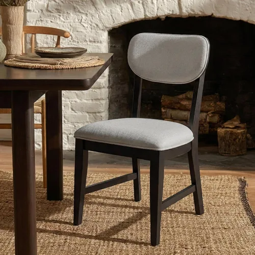 Miniatura 3 de COLAMY Juego de 2 sillas de comedor de madera maciza, modernas sillas de cocina tapizadas de mediados de siglo con cojín de 3.3 pulgadas de grosor
