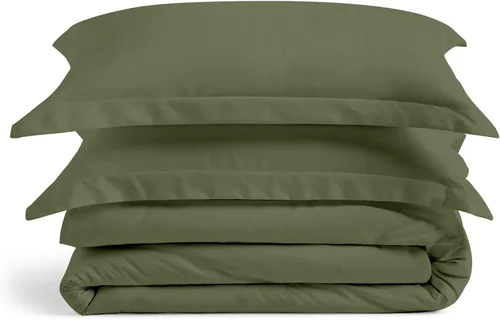 Miniatura 13 de Cosy House Collection Juego de funda de edredón de lujo de 2 piezas, mezcla de rayón derivado del bambú, ropa de cama ultrasuave, protector de Crema