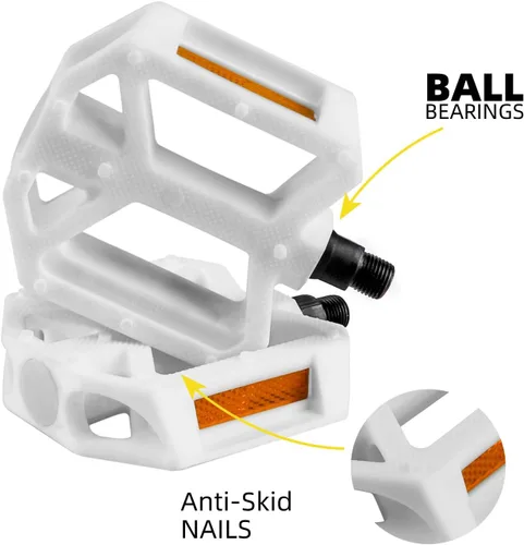 Miniatura 4 de AVASTA Durable Polypropylene Bicycle Pedals with Reflector for Mountain Bike Road Bike and Other Bicycles,Two Thread Size（9/16”&1/2“）