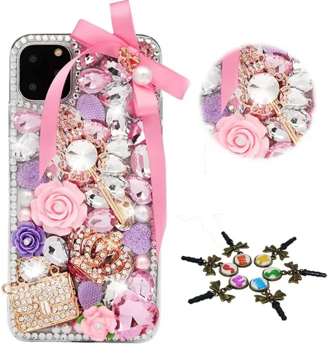 Miniatura 44 de Sparkle - Funda para teléfono compatible con Samsung Galaxy A12, elegante, hecha a mano en 3D, diseño de diamantes de imitación, diseño de diamantes