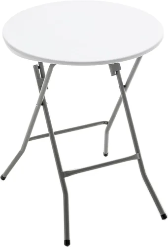 BTEXPERT Mesa plegable redonda de plástico de 24 pulgadas, portátil, comercial, para picnic, fiesta, camping, banquete, tarjeta, comedor, boda,