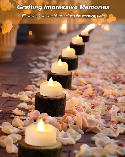 Miniatura 6 de BEICHI - Velas sin llama, paquete de 12/24/50/100/150 luces de té que funcionan con batería, velas votivas LED sin parpadeo para Halloween, Navidad