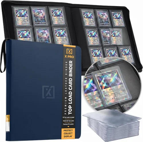 Miniatura 12 de X PRO Carpeta de tarjetas de carga superior, compatible con fundas de tarjetas de carga superior, se adapta a 252 20 cargadores premium incluidos