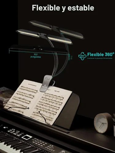 Miniatura 5 de Vekkia 64 Luces LED Recargables para Atril Musical - Lámpara de Piano Plegable con Clip, Portátil Profesional con 5 Niveles de Brillo × 3