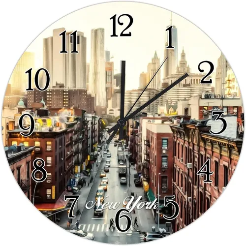 Miniatura 8 de Reloj de pared decorativo de madera de la ciudad de Estados Unidos, Nueva York, Ciudades en los Estados de Nueva York, relojes de regalo