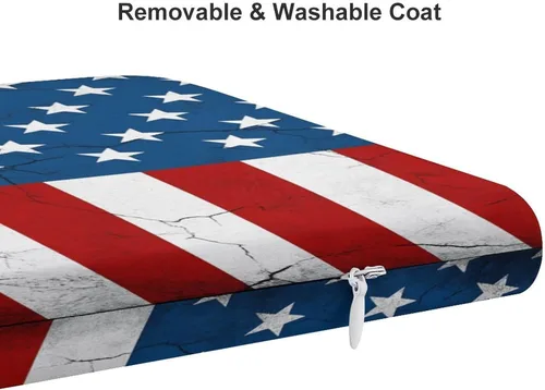 Miniatura 4 de Cojín cuadrado de espuma viscoelástica para el embarazo, soporte para grietas de la bandera de Estados Unidos, almohada ergonómica para silla