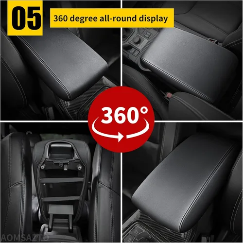 Miniatura 7 de AOMSAZTO Fundas de cuero negro para apoyabrazos de Grand Cherokee 2011-2021 para Jeep Cojín de consola para Grand Cherokee (no para 2022)