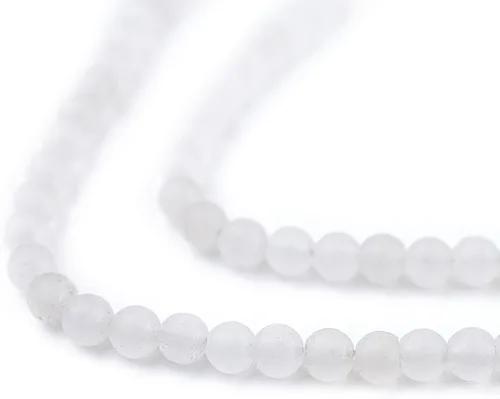 Miniatura 15 de The Bead Chest Cuentas de Jade Blanco Mate Redondas (8mm): Piedra Preciosa Orgánica Redonda Esférica de Energía con Poder de Sanación para Hacer